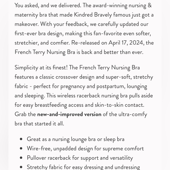 Kindred Bravely French Terry Racerback Nursing & Sleep Bra Large Busty Bundle - Picture 4 of 8